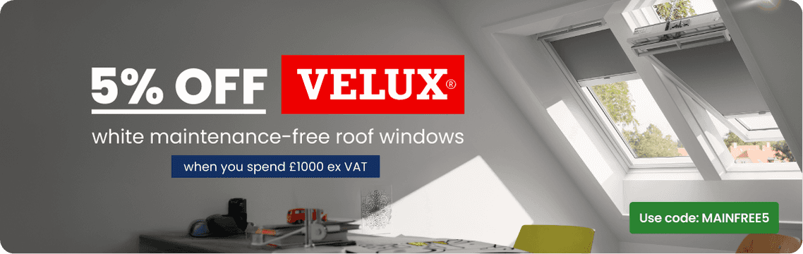 5% off VELUX maintenance-free roof windows 